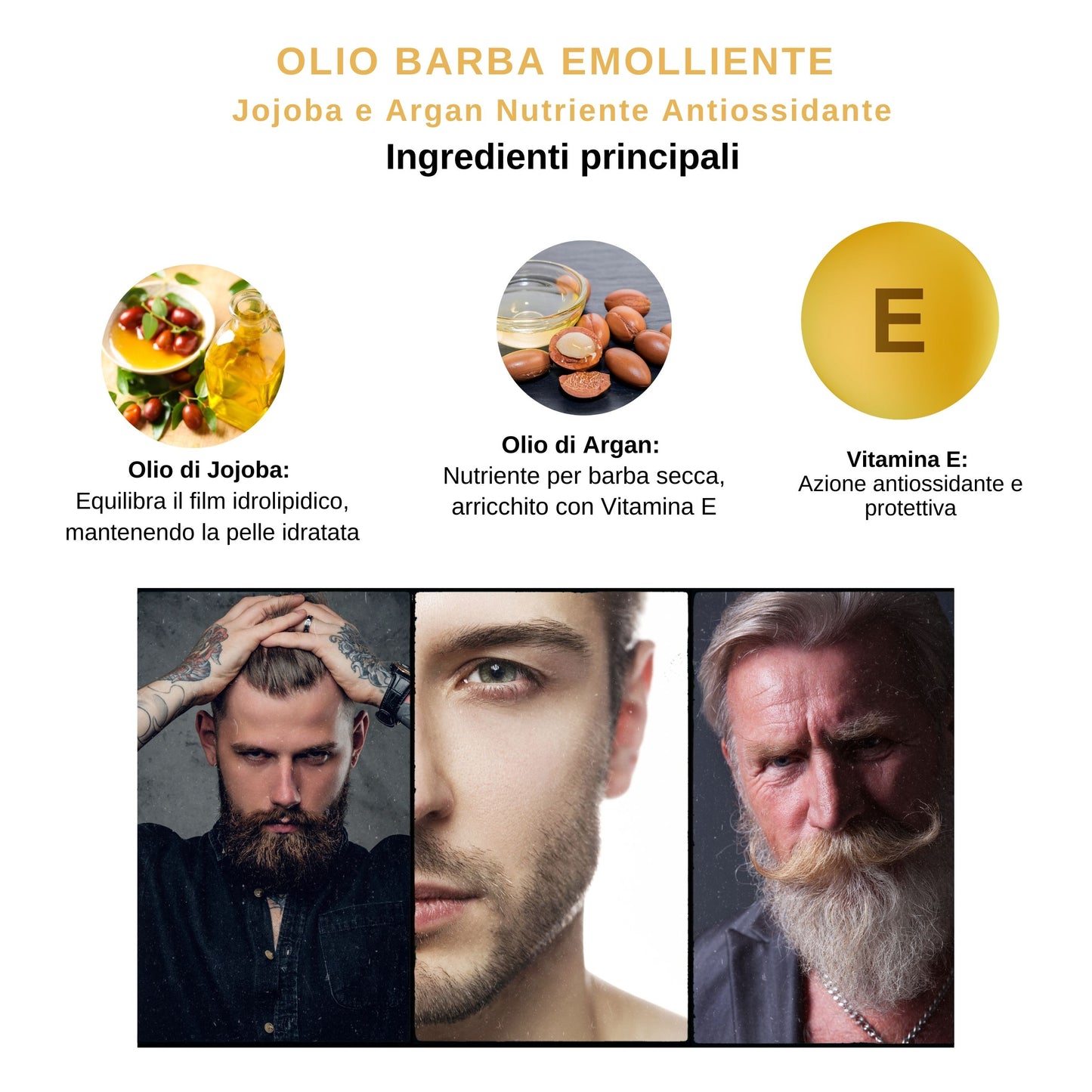 OLIO BARBA EMOLLIENTE olio di jojoba e argan 30 ml