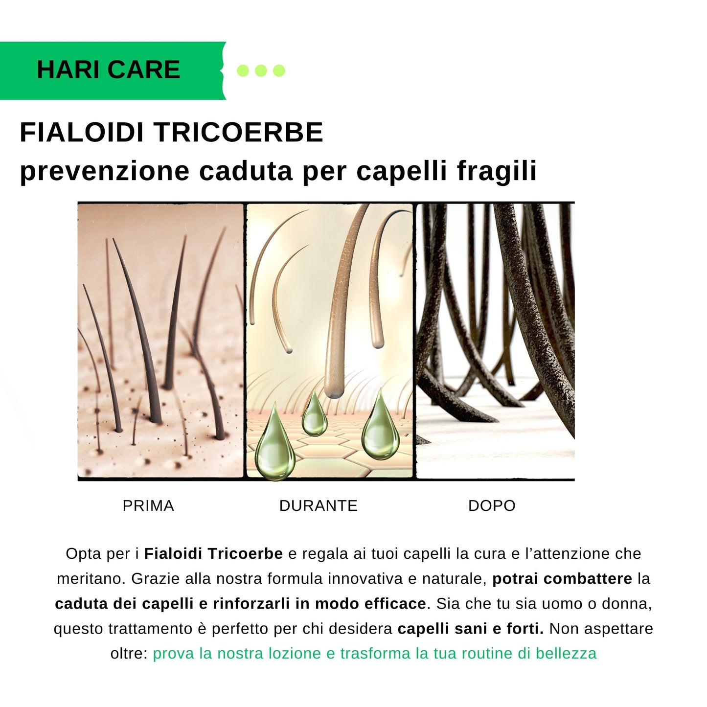 Lozione Stimolante per la Crescita dei Capelli Fragili - 10 Fialoidi