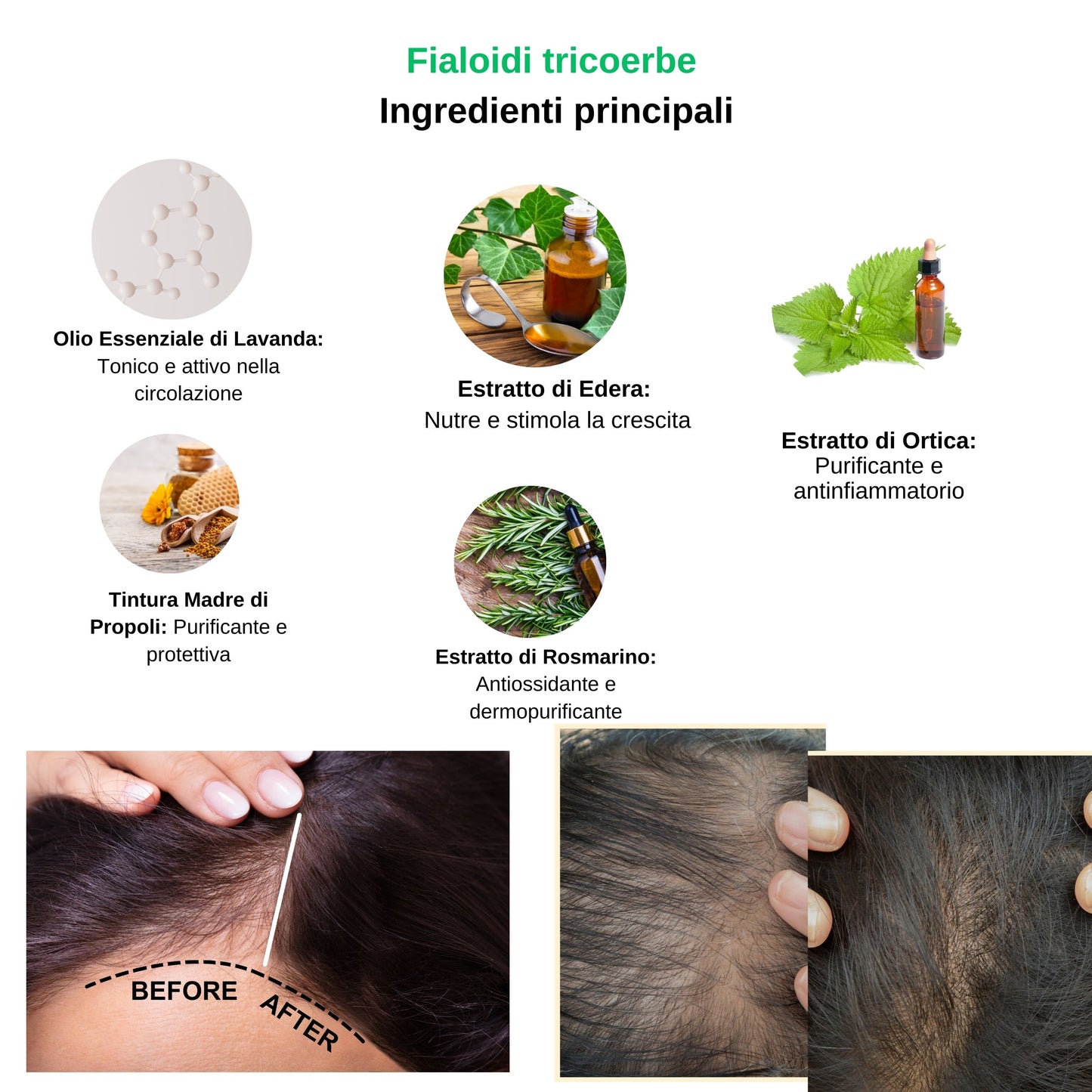 Lozione Stimolante per la Crescita dei Capelli Fragili - 10 Fialoidi