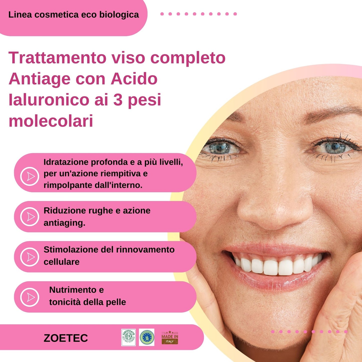 Trattamento Viso Completo Antiage con Acido Ialuronico ai Tre Pesi Molecolari - siero e crema