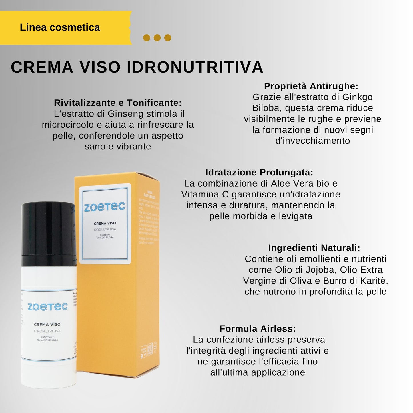 Crema Viso Idronutritiva Ginseng e Ginkgo Biloba - 50 ml -