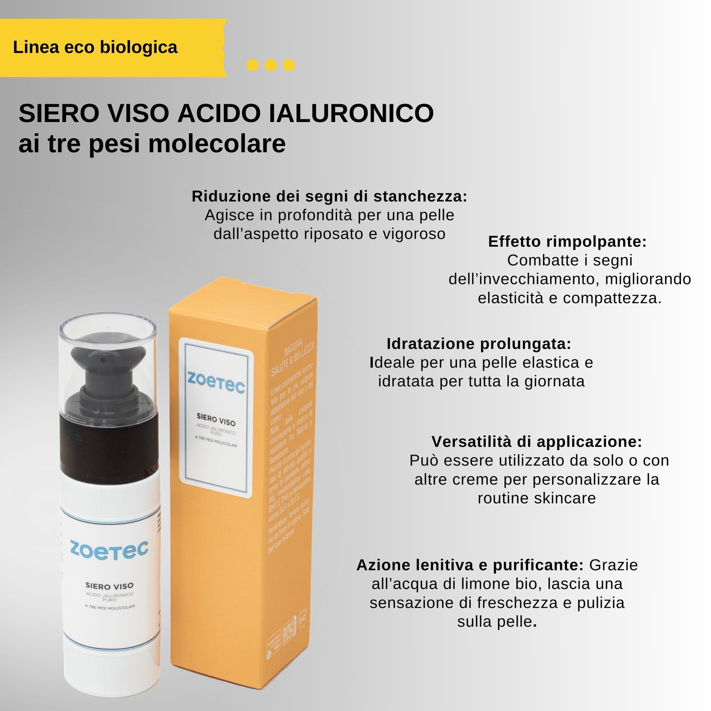 Siero Acido Ialuronico ai tre pesi molecolari -30 ml-