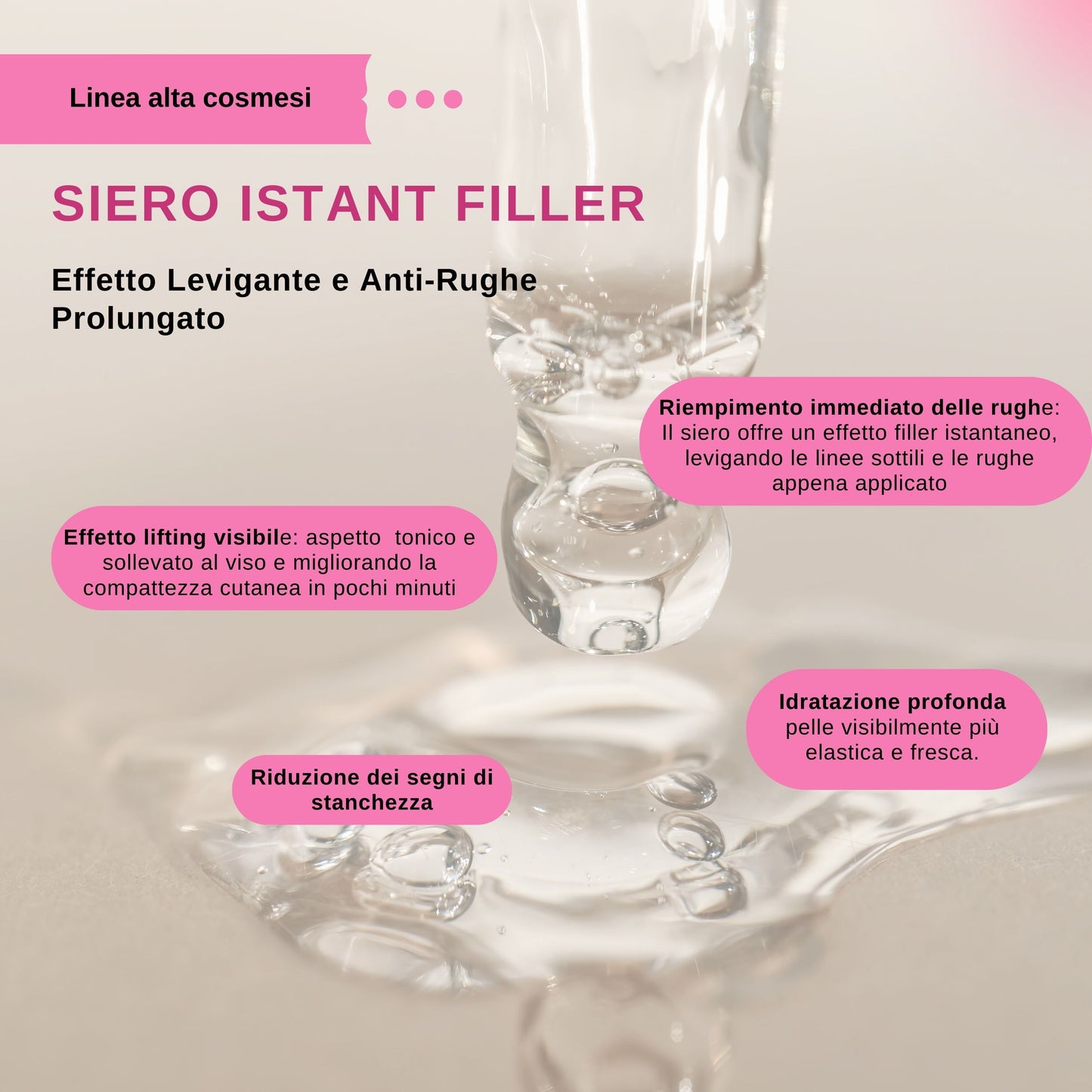 Siero Filler Istantaneo all'Acido Ialuronico e Biopeptidi Attivi - 30 ml