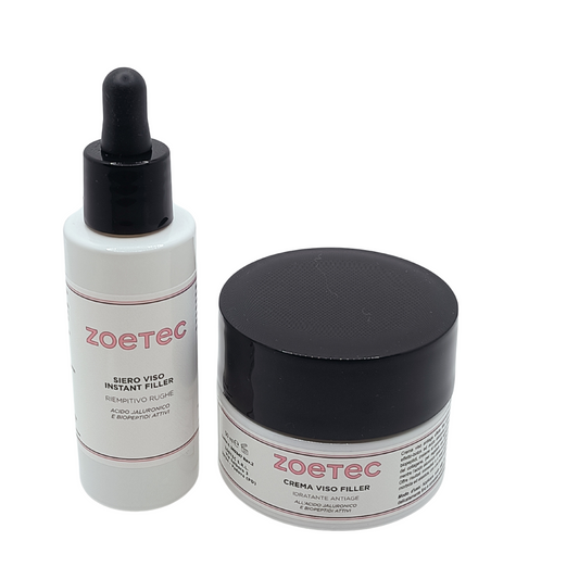 Trattamento Crema e Siero Viso Effetto Distensivo con Acido Ialuronico e Biopeptidi (crema 50 ml +siero 30ml)